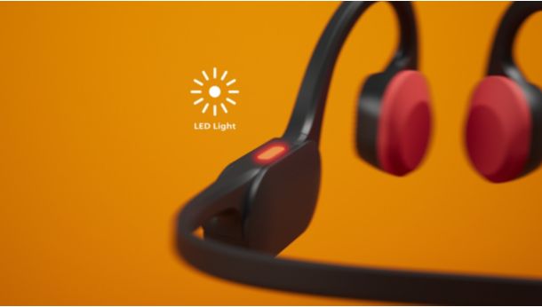 Be seen. LED safety lights in the neckband