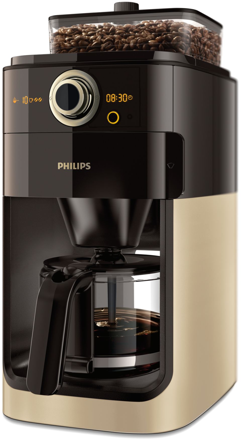 Op het randje Amuseren voorzetsel Grind & Brew Koffiezetapparaat HD7768/90 | Philips