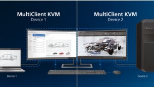 يسهّل مفتاح KVM المضمّن التبديل بين المصادر