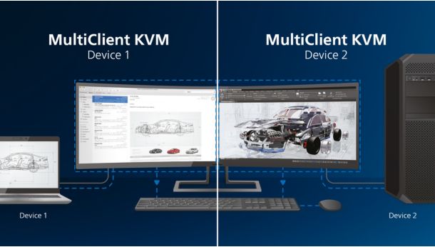 Built-in KVM switch to easily switch between sources