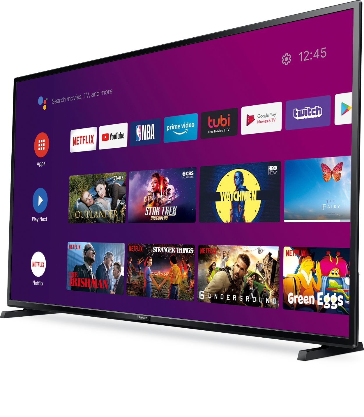  PHILIPS 55-Inch 4K UHD LED Android Smart TV with Voice Remote,  HDR10, Google Assistant and Chromecast Built-in : Electronics