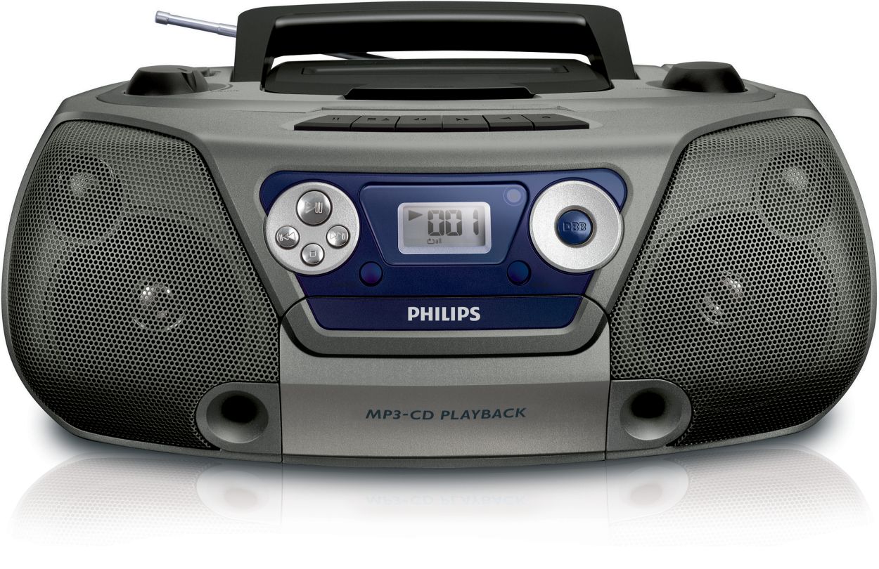 PHILIPS CD Player Cassette Player Stereo Portable Boombox USB FM Radio MP3  Tape for sale online