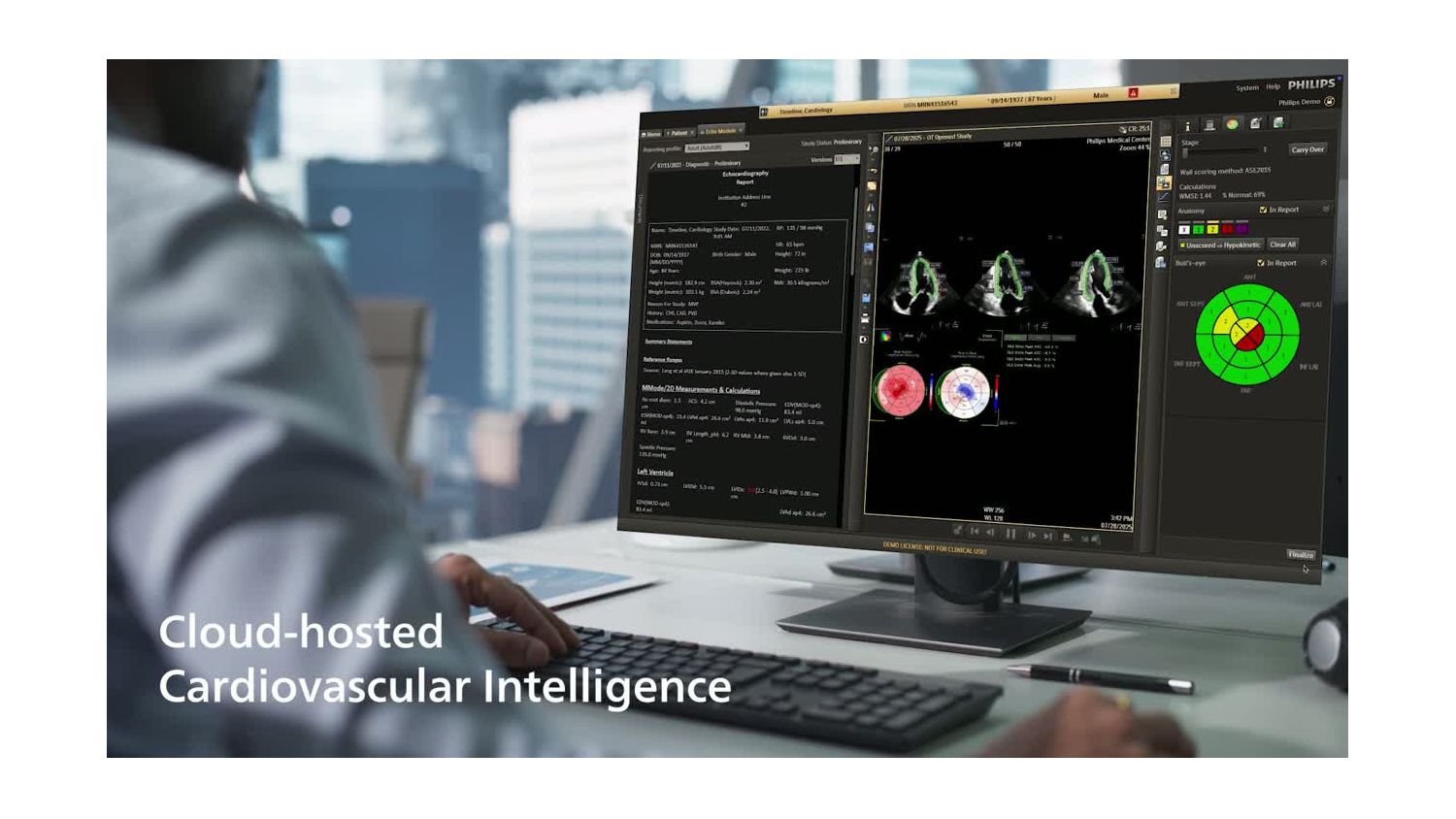 Clinician reviewing screens