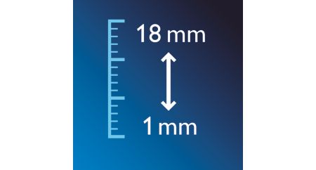 1mm'den 18mm'ye kadar 18 güvenli uzunluk ayarı