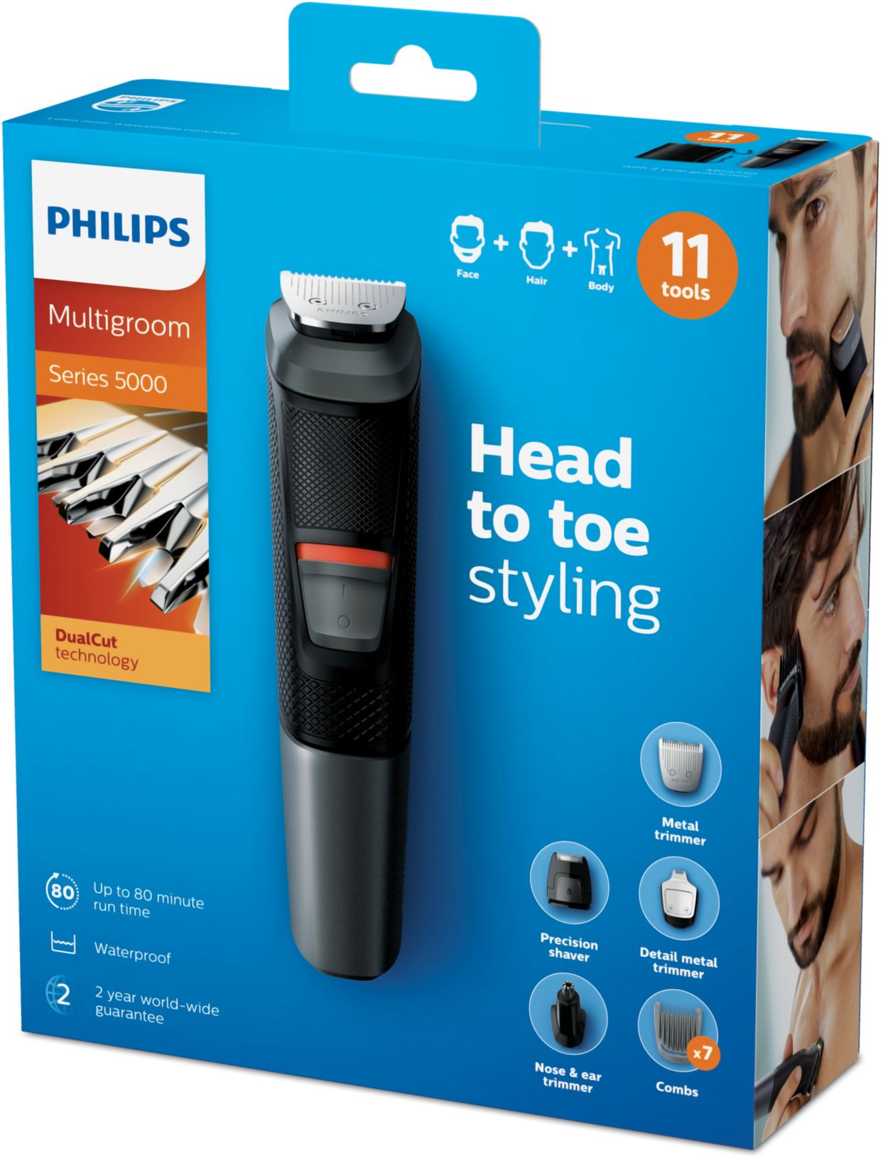 AFEITADORA Y CORTADORA DE PELO PHILIPS SERIES 5000 MG5730 GRIS