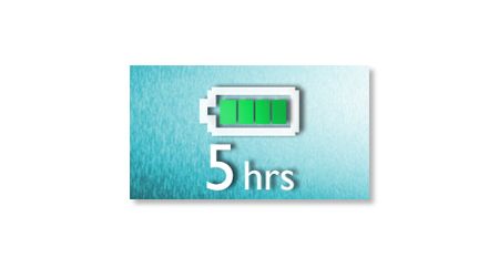 Jusqu'à 5 heures de lecture avec une batterie intégrée*