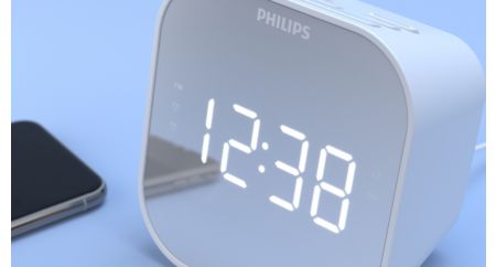 Mirror-finish display with large clock digits