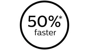 50 % plus rapide, pour des séances plus courtes*