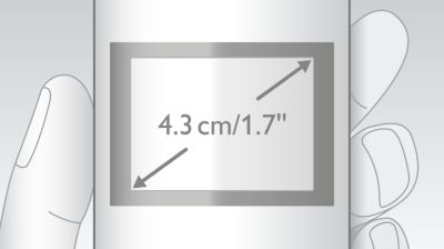 High-contrast 4.3-cm (1.7") TFT colour display