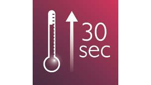 Calentamiento rápido: lista para usar en 30 segundos
