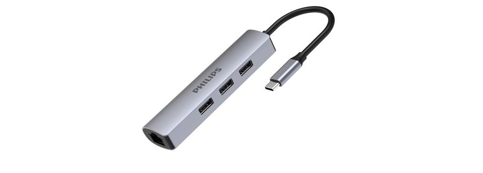USB-C 插座集线器扩展到 4 端口迷你集线器。