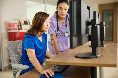 Clinicians at central station