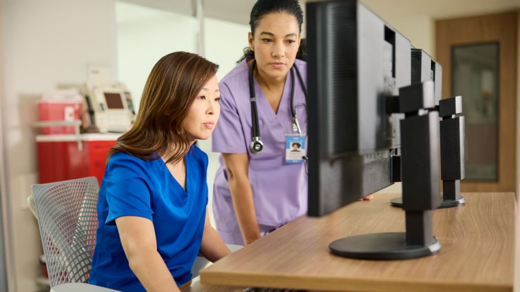 Clinicians at central station