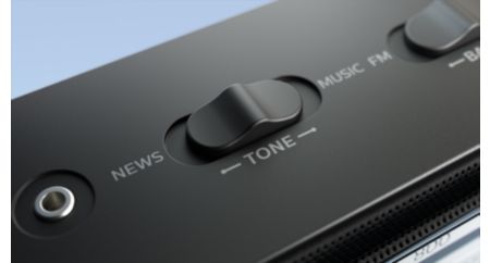 Switch between News and Music modes. Tone control