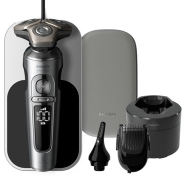 Shaver S9000 Prestige מכונת גילוח חשמלית לשימוש יבש ורטוב עם SkinIQ