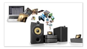 Bezdrôtový prenos hudby a fotografií z počítača PC/MAC