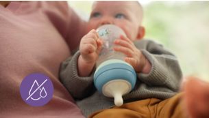 Konstrukce savičky zabraňuje kapání, rozlití mléka a jeho plýtvání