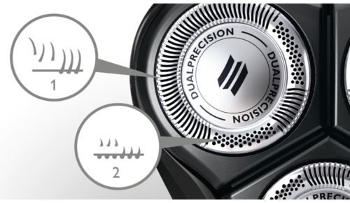 Le fessure e i fori del sistema di taglio catturano anche i peli più corti