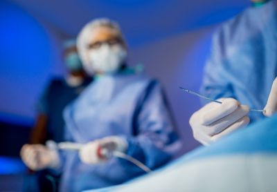 Clinician using Philips Stellarex drug coated balloon during cardiovascular procedure