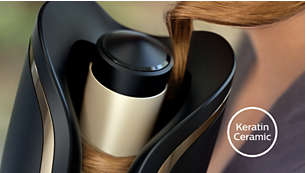 Philips automatiske krøllejern har en belægning af keramisk keratin, der giver en bedre beskyttelse, når du styler håret. 