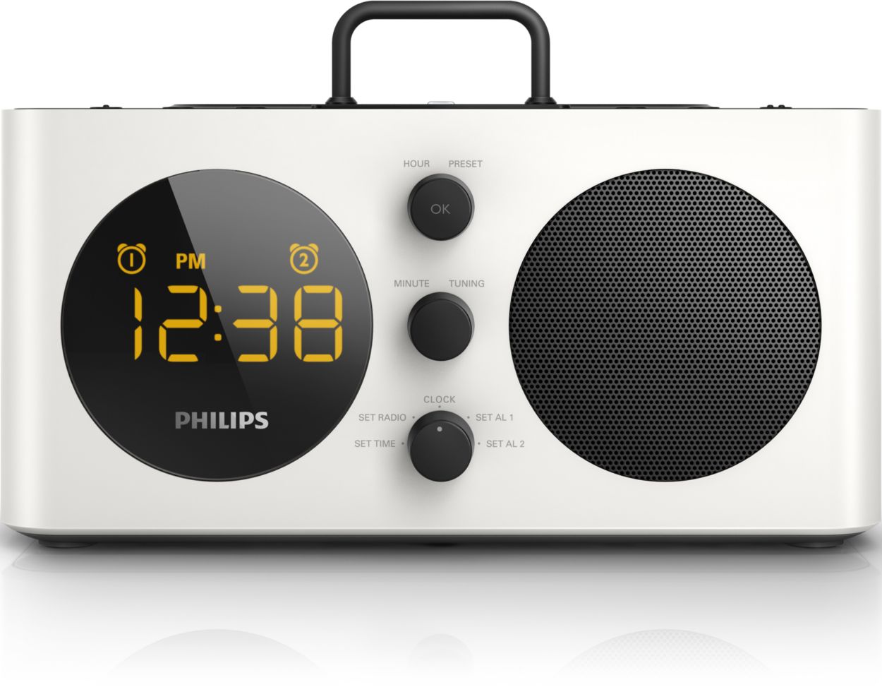 Radio Despertador PHILIPS con Puerto de Carga USB, Radio FM