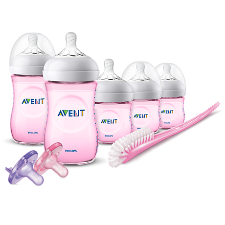 SCD206/11 Philips Avent Natural Baby Bottle Pink Gift Set