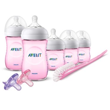 Philips Avent Natural Baby Bottle Pink Gift Set