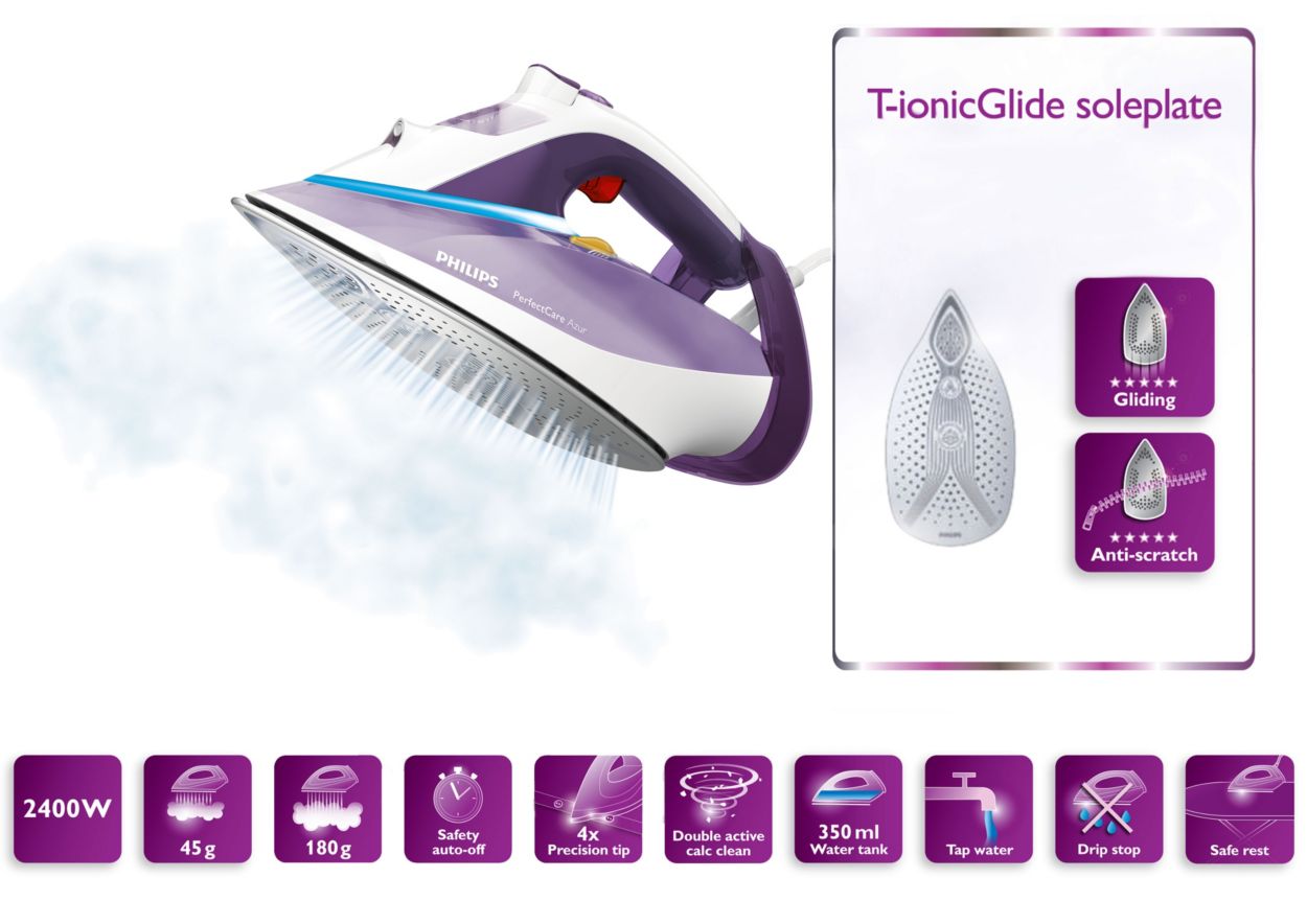 PHILIPS GC4912 PerfectCare Azur 2400W Steam Iron (Purple) in Rajsamand at  best price by Bohara electrichouse - Justdial
