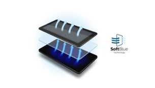 Технология SoftBlue обеспечивает точную передачу цвета и комфорт для глаз