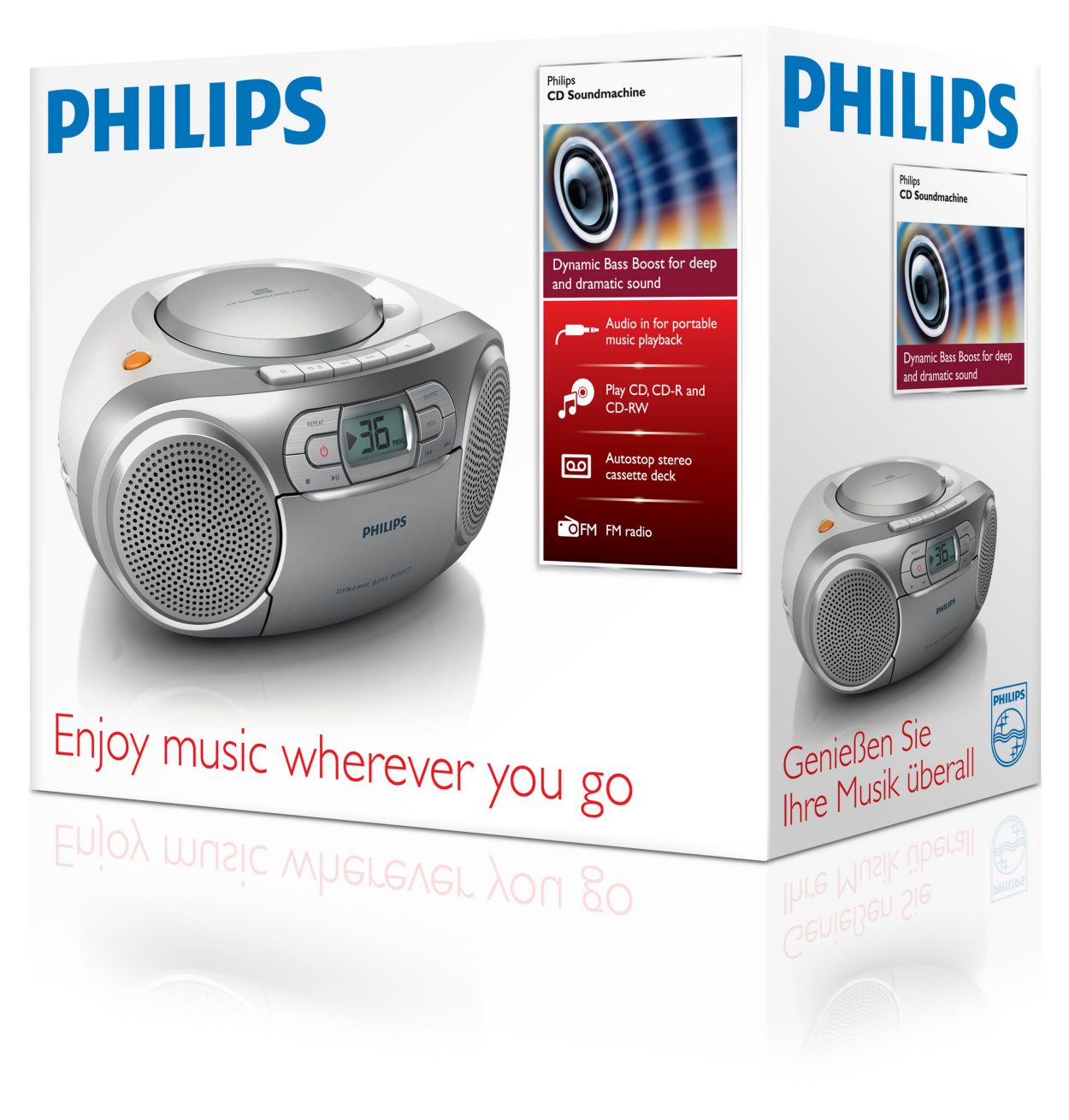 Philips Soundmachine AZ127/12 Radio CD/FM/Cassette