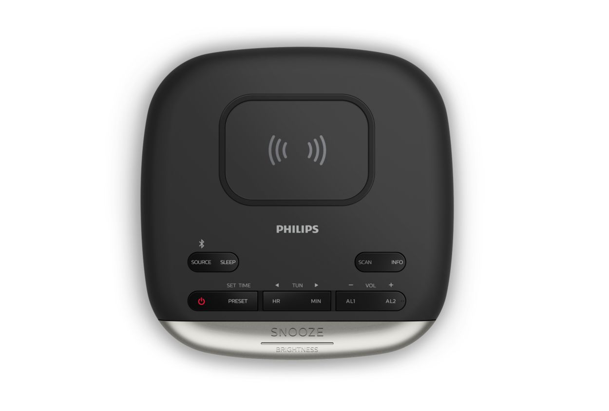 PHILIPS Alarm Clock with Wireless Charging, Digital Alarm Clock Radio for  Bedroom, Easy Snooze, Sleep Timer, Bluetooth Radio Alarm Clock