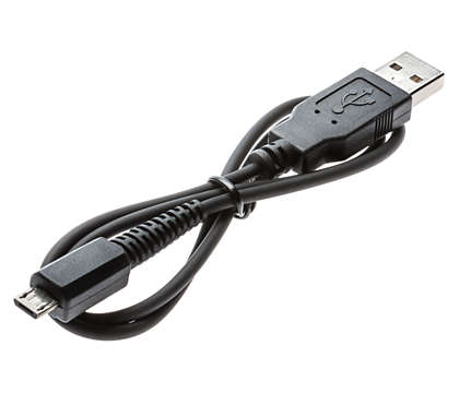 Ein USB-Kabel zum Aufladen des Geräts