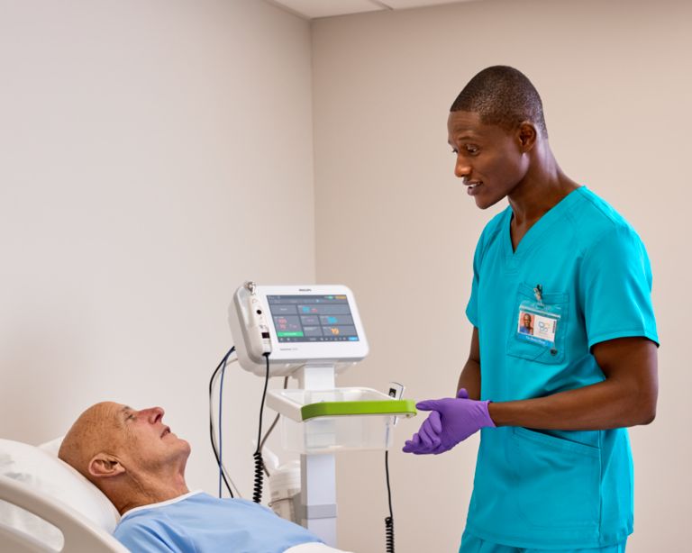 Nurse interacting with patient