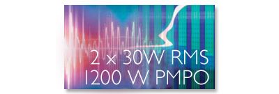 1200 W PMPO / 60 W RMS de potencia total