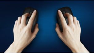 Il design ambidestro assicura un utilizzo confortevole con entrambe le mani