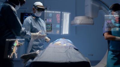 Philips Azurion IGT platform with Microsoft HoloLens in use
