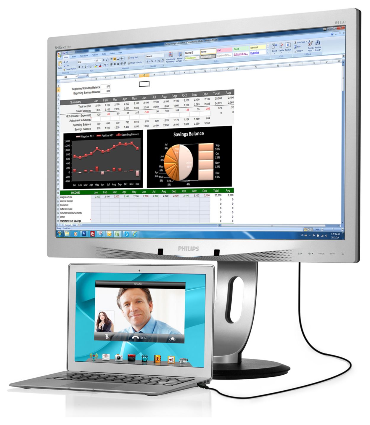 Brilliance LED-backlit LCD monitor 231P4QUPEB/27 | Philips