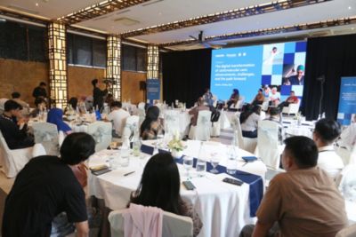 Audience attending the digital cardiovascular transformation event in Jakarta