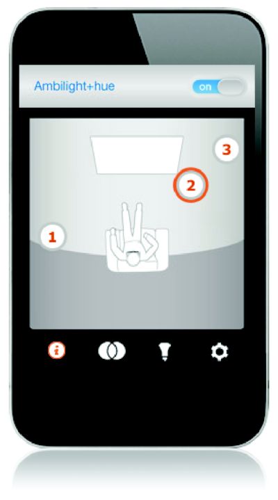 Bulb selector — button to select and position your hue bulbs