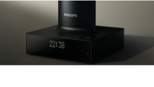 Sekundární displej na základně zobrazuje identifikaci volajícího a hodiny