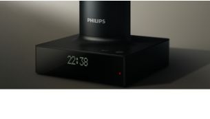 La pantalla secundaria en la base muestra la identificación de llamada entrante y el reloj