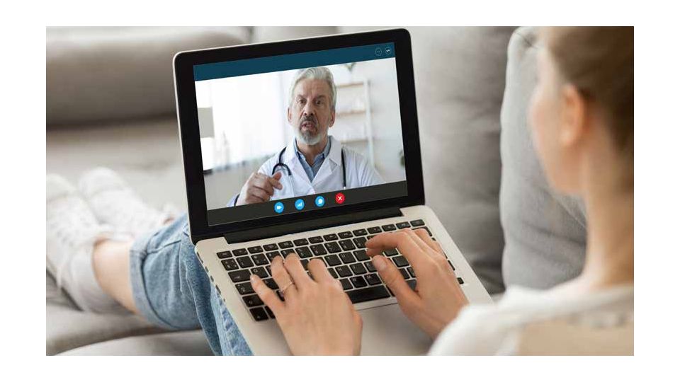 Patient participating in a telehealth visit