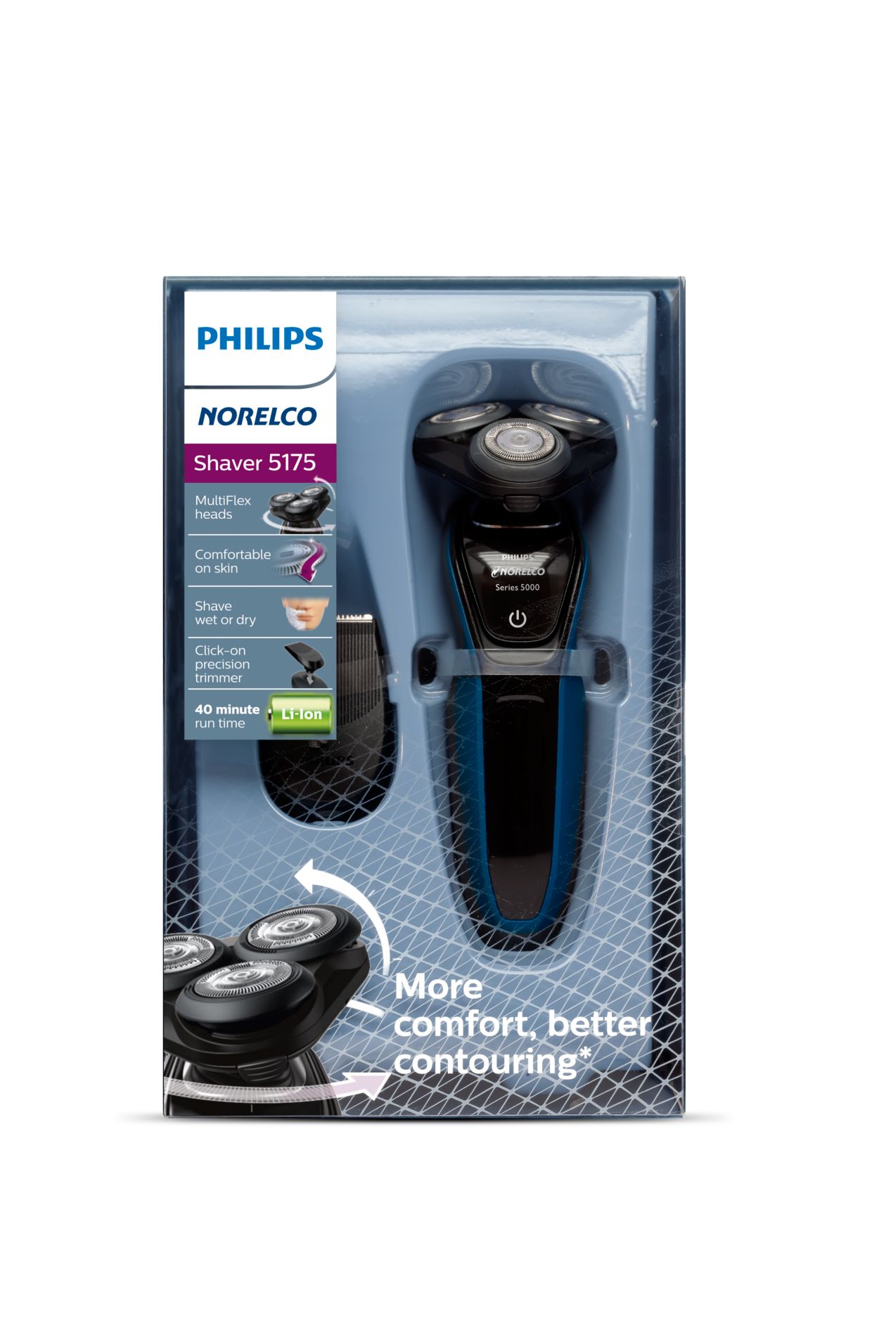 Philips Norelco - Afeitadora eléctrica 5110 Wet & Dry, S5205/81, con  recortadora de precisión SmartClick