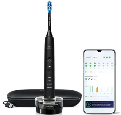 Sonicare Black Philips Diamondclean 9000 - Sonic Electric Toothbrush With Accessories - Hx9911/39