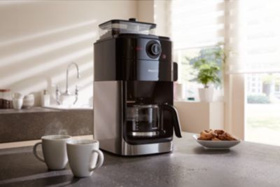 Philips Grind + Brew Filterkaffeemaschine, Metall, Schwarz (HD7767/00 ...