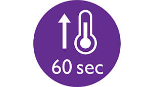 Waktu pemanasan cepat, siap digunakan dalam waktu 60 detik