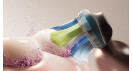 Élimine jusqu'à 10 fois plus de plaque dentaire qu'une brosse à dents manuelle