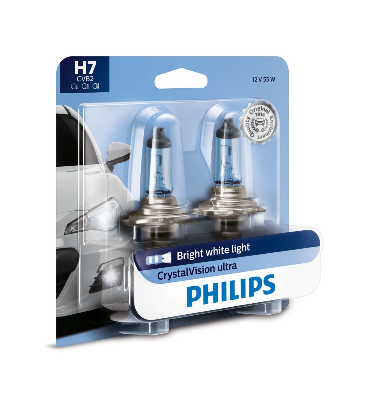 Philips 12972WVUB1 WhiteVision Ultra Xenon Lampe de phare H7 4 200 K Blanc  froid