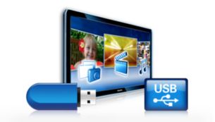 USB-csatlakozó az egyszerű, azonnali multimédia-lejátszáshoz