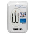 Splits one 3.5 mm headphone jack into two.